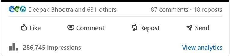 286,745 impressions on one founder post. Enterprise SaaS.