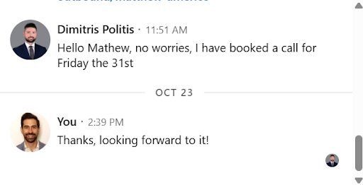 A SaaS founder opening a real revenue conversation. Inbound.